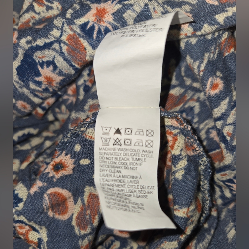 Lucky Brand Women's Multicolor Patterned Baby Doll Top S - Picture 6 of 6